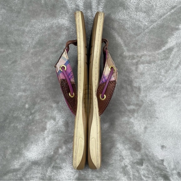 Sperry Top-Sider Plaid Flip Flop Sandals Women's Size 7 1/2 - Picture 3 of 9